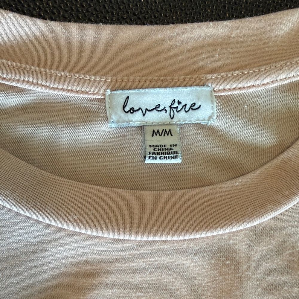love, Fire Women's Light Pink Short Sleeve Knot Front Tee - Picture 2 of 8